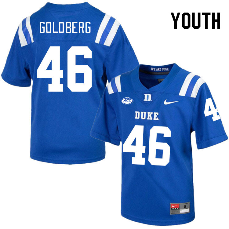 Youth #46 Will Goldberg Duke Blue Devils College Football Jerseys Stitched-Royal